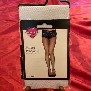 Music Legs Fishnet Pantyhose One size Fits most . New in packaging.